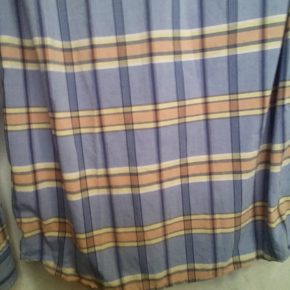Banana Republic Shirt Men M 15 15 1/2 Button Up Long Sleeve Plaid Blue Orange